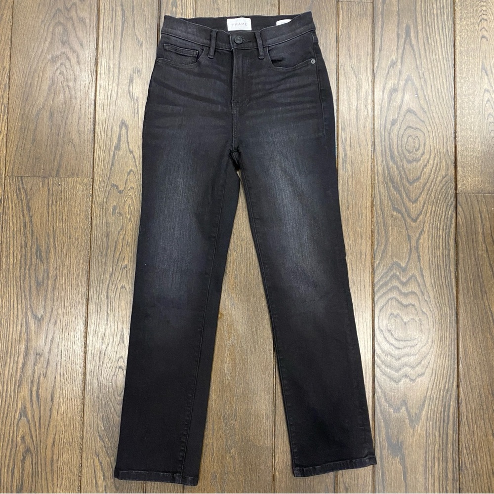 Frame Black Straight Jeans
